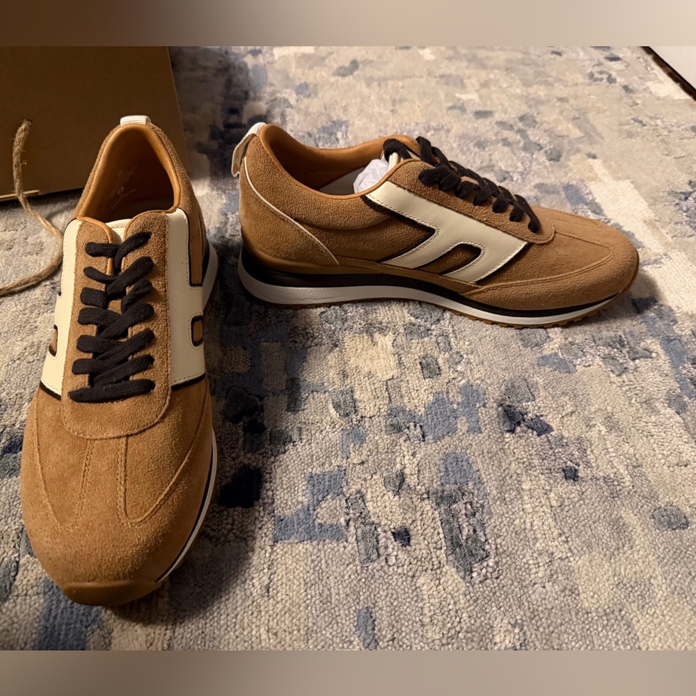 Bared Stork Tan Suede & Leather Sneakers